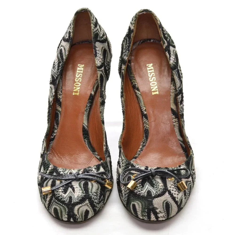 Missoni Abstract Print Round Toe Pumps 38.5